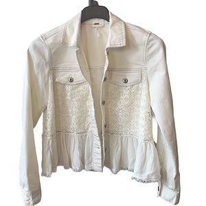 🌸 Free People Lace Denim Jacket